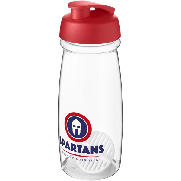 H2O Active Pulse 600ml šejkrová lahev - Červená s efektem námrazy / Průhledná