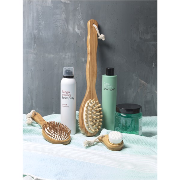 Orion 2-function bamboo shower brush and massager