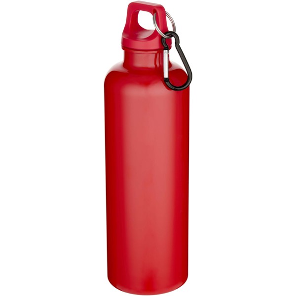 Oregon 750 ml solid colour RCS recycled plastic water bottle with carabiner - Red