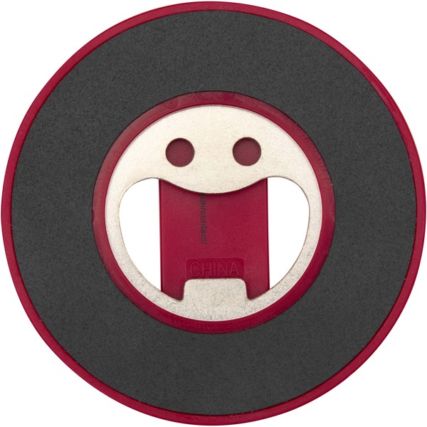 Ain recycled plastic magnetic phone stand with bottle opener - Red