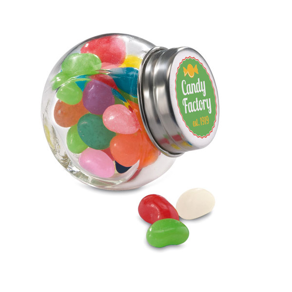 Glass jar with jelly beans     KC7103 Beandy