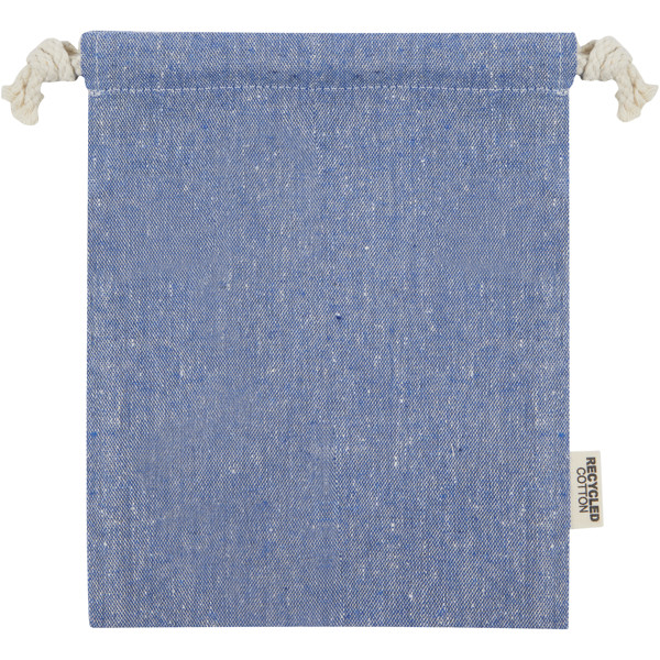 Pheebs 150 g/m² GRS recycled cotton gift bag small 0.5L - Heather Blue