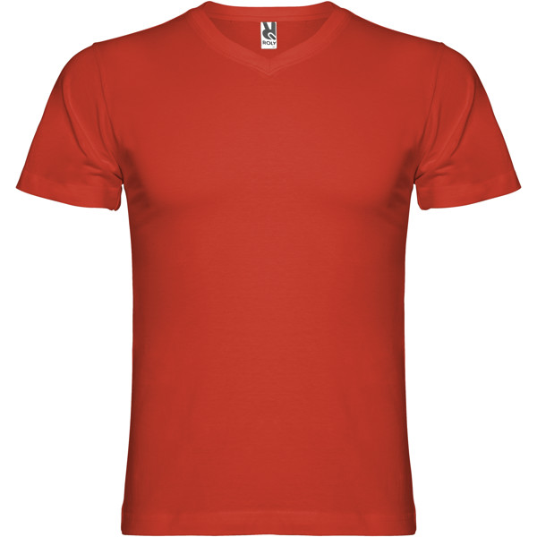 Samoyedo short sleeve men's v-neck t-shirt - Red / 2XL