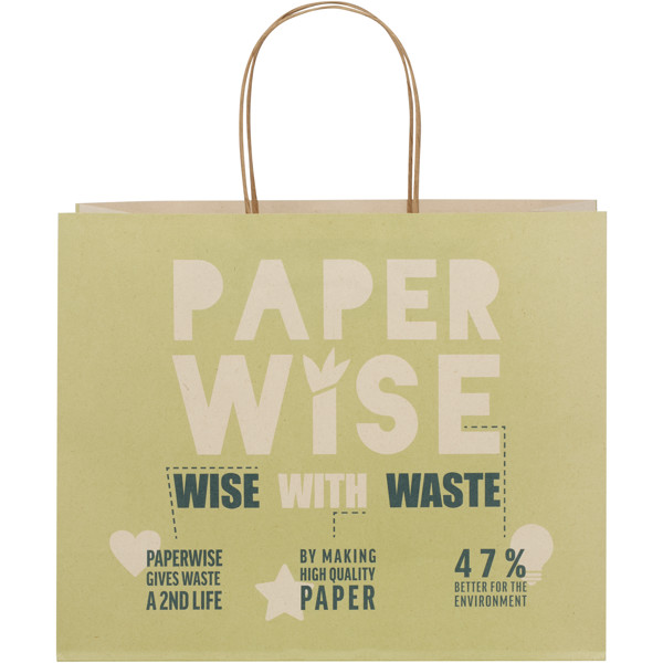 Agricultural waste 150 g/m2 paper bag with twisted handles - 31 x 12 x 25 cm