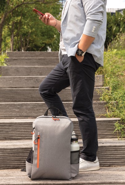 Lima 15.6" RFID & USB laptop backpack - Grey / Orange