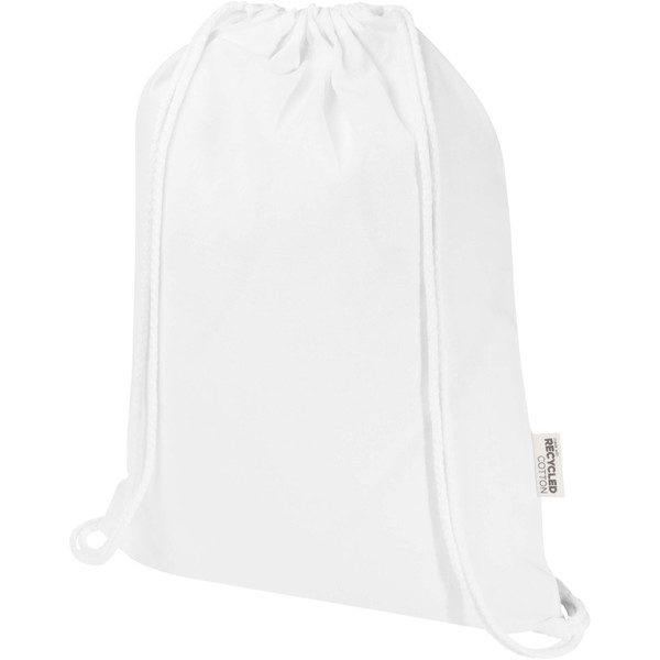 Oregon Blend 140 g/m² GRS recycled drawstring bag 5L - White