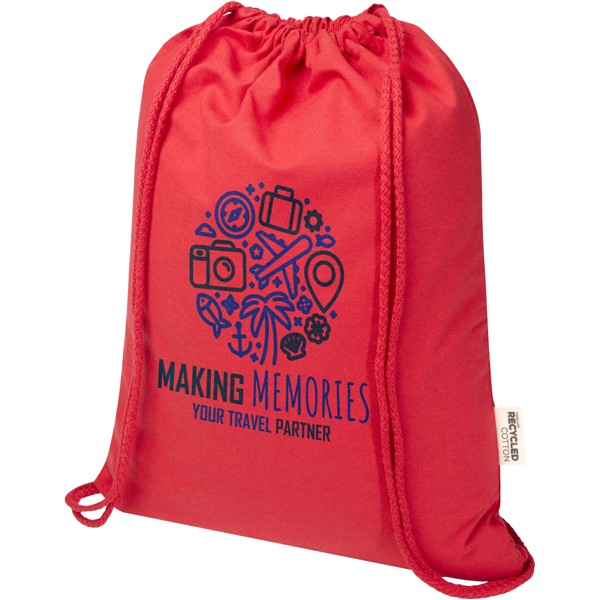 Peru Blend 180 g/m² GRS recycled drawstring bag 5L - Red