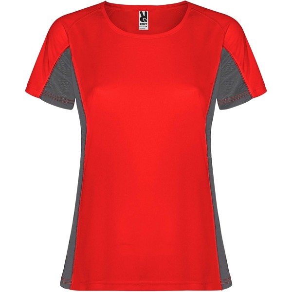Shanghai short sleeve women's sports t-shirt - Red / Dark Lead / roly-M