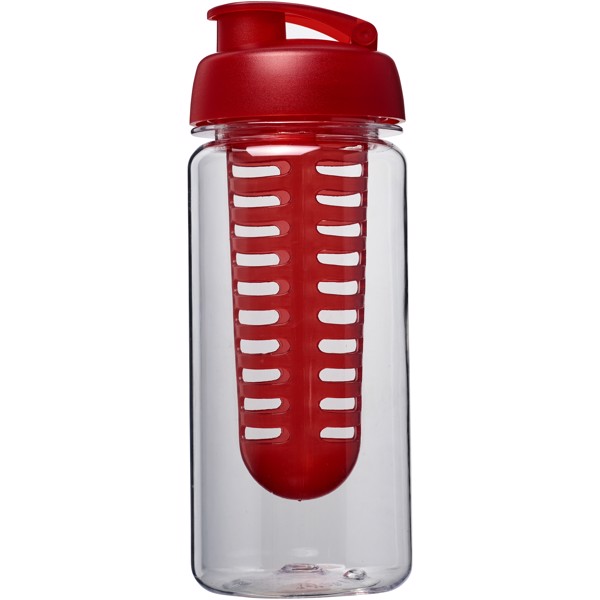 Láhev s infuzérem avyklápěcím víčkem Octave Tritan™ 600 ml - Průhledná / Červená s efektem námrazy