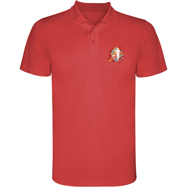 Monzha short sleeve men's sports polo - Red / 3XL