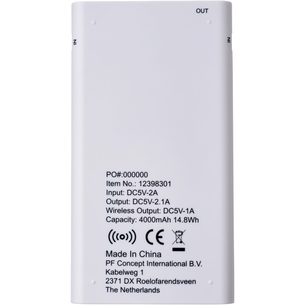 Parallax 4000 mAh wireless power bank - White
