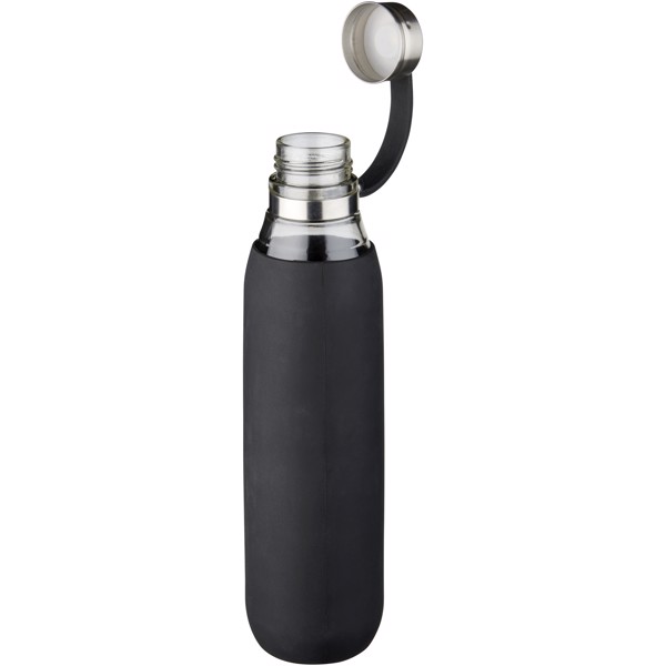 Oasis 650 ml glass sport bottle - Solid black