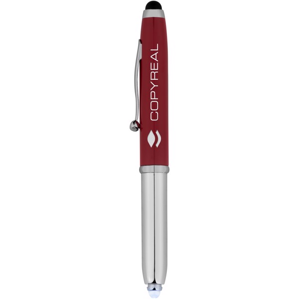 Bolígrafo stylus con luz LED "Xenon" - Rojo / Plateado