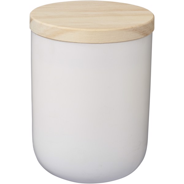 Lani candle with wooden lid - White