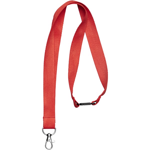 Lanyard de bambú con clip de seguridad "Julian" - Rojo