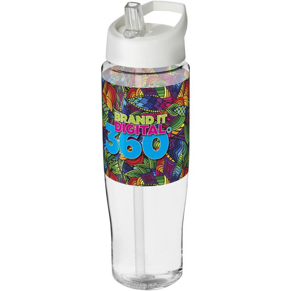 H2O Active® Tempo 700 ml spout lid sport bottle - Transparent / White