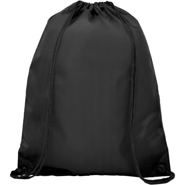 Oriole duo pocket drawstring backpack - Solid black