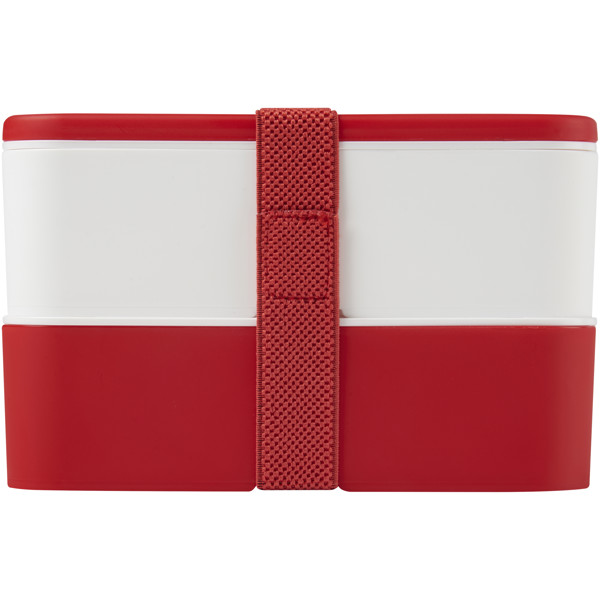 MIYO 700+700 ml double layer lunch box - Red / White / Red