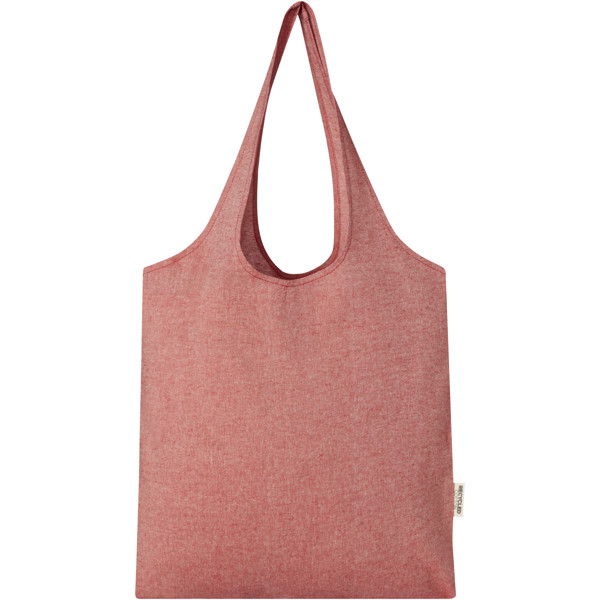 Pheebs 150 g/m² recycled cotton trendy tote bag 7L - Heather Red
