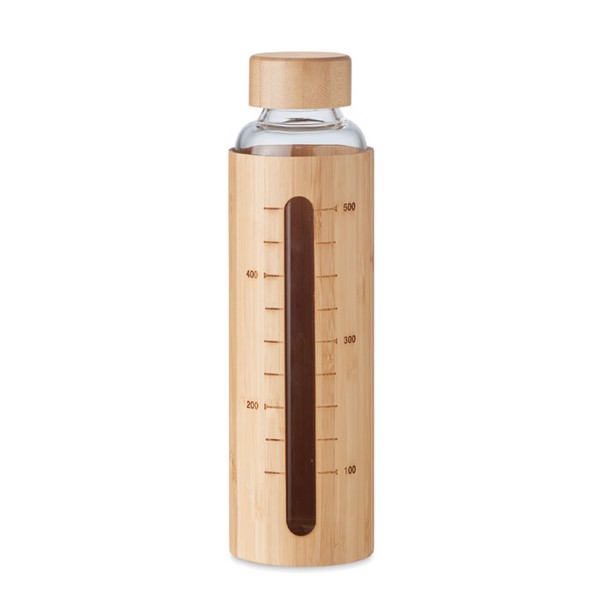 Glass bottle bamboo lid 600ml Shaumar
