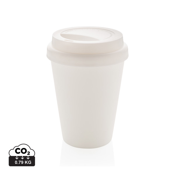 Wiederverwendbarer doppelwandiger Kaffeebecher 300ml - Weiß