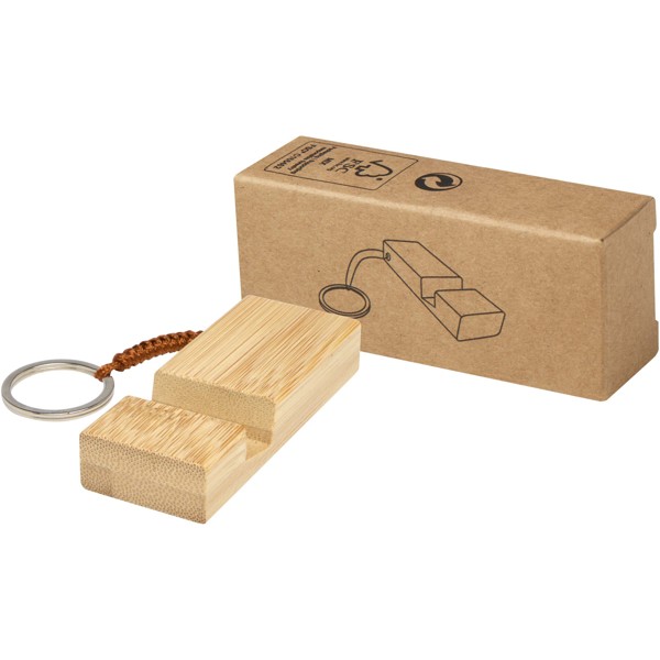 Bosona bamboo phone holder with keychain