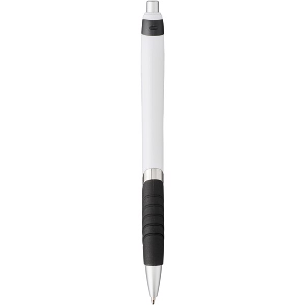 Turbo ballpoint pen with white barrel - White / Solid black