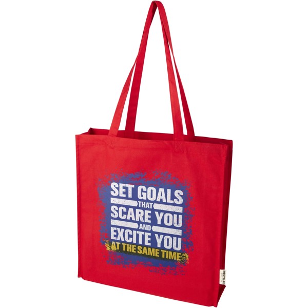 Florida 270 g/m² GRS recycled gusset tote bag 14L - Red
