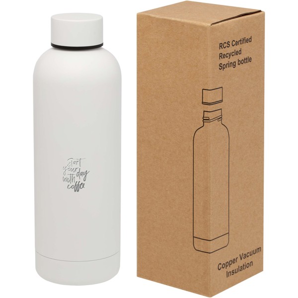 Spring 500 ml RCS certified recycled stainless steel copper vacuum insulated bottle - White