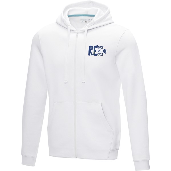 Ruby men’s organic recycled full zip hoodie - White / 3XL