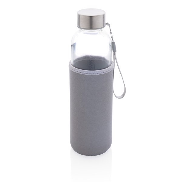 Glass bottle with neoprene sleeve - Grey