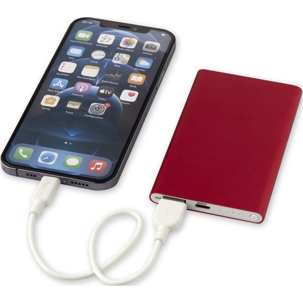Pep 4000 mAh Type-C recycled aluminium power bank - Red