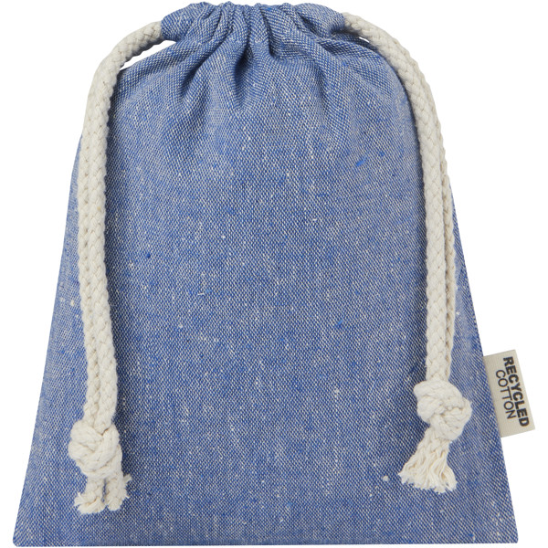 Pheebs 150 g/m² GRS recycled cotton gift bag small 0.5L - Heather Blue