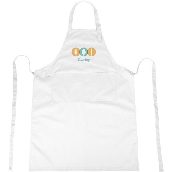 Zora apron with adjustable neck strap - White