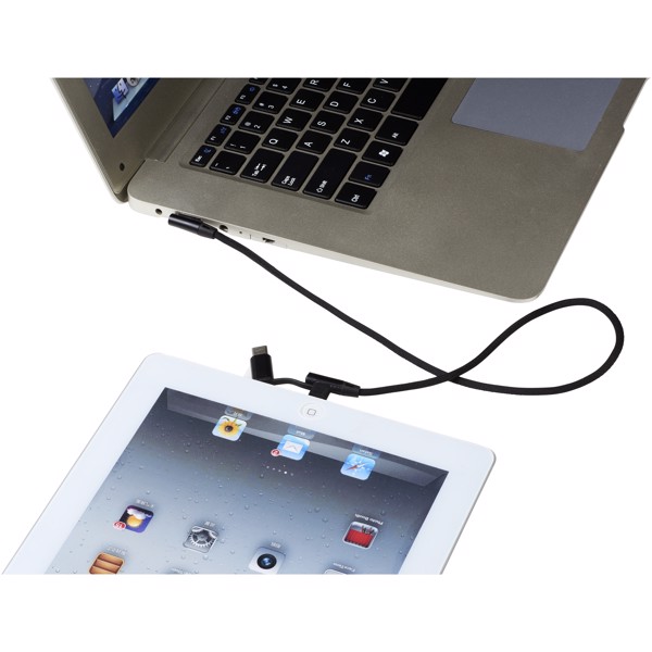 Ecliptic 3-in-1 charging cable - Solid black