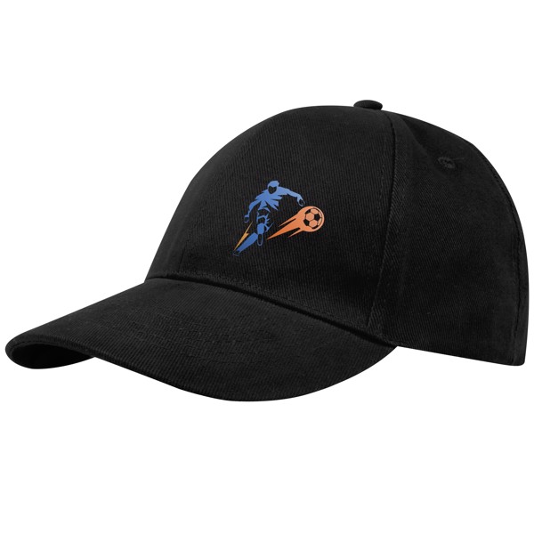 Gorra reciclada de 6 paneles GRS "Trona" - Negro intenso
