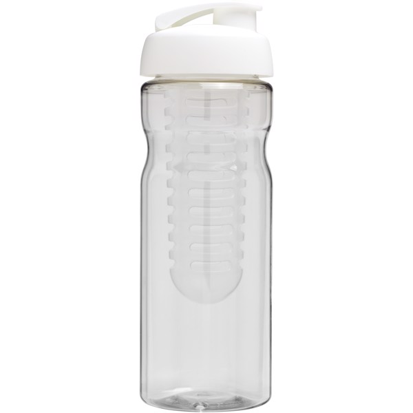 H2O Active® Base Bidón deportivo e infusor con Tapa Flip de 650 ml - Transparente / Blanco