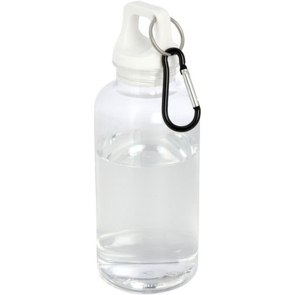 Oregon 400 ml RCS certified recycled plastic water bottle with carabiner - White