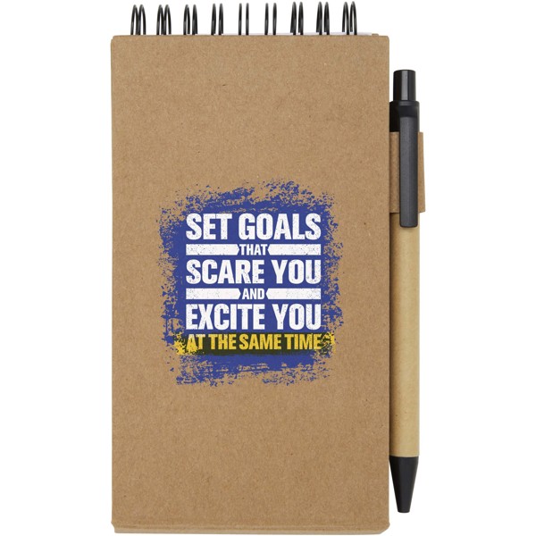 Flipper sticky notepad with ballpoint pen (black ink)