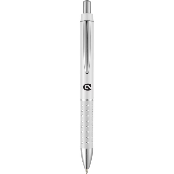 Bling ballpoint pen with aluminium grip - White