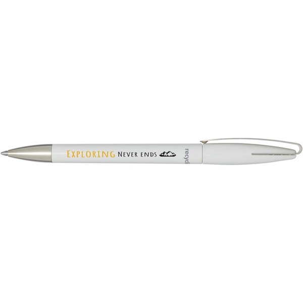Ana recycled plastic ballpoint pen (blue ink) - White