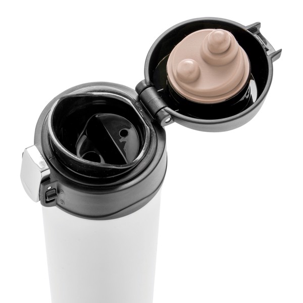 Easy lock vacuum mug - White / Black