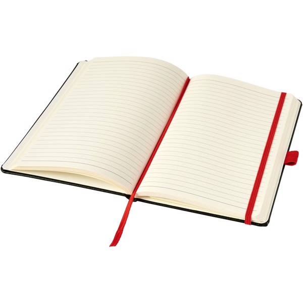 Lasercut A5 notebook - Solid black / Red
