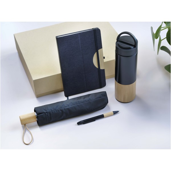Carmen A5 hard cover notebook and ballpoint pen gift set (black ink)