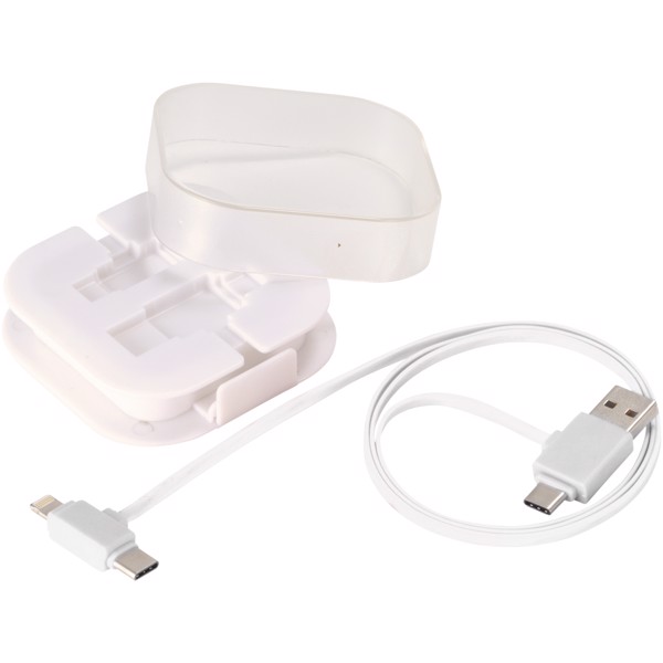 Colour-Pop charging cable with case - White
