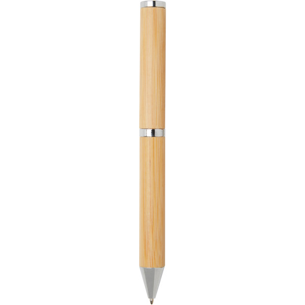 Apolys bamboo ballpoint and rollerball pen gift set  (black ink)