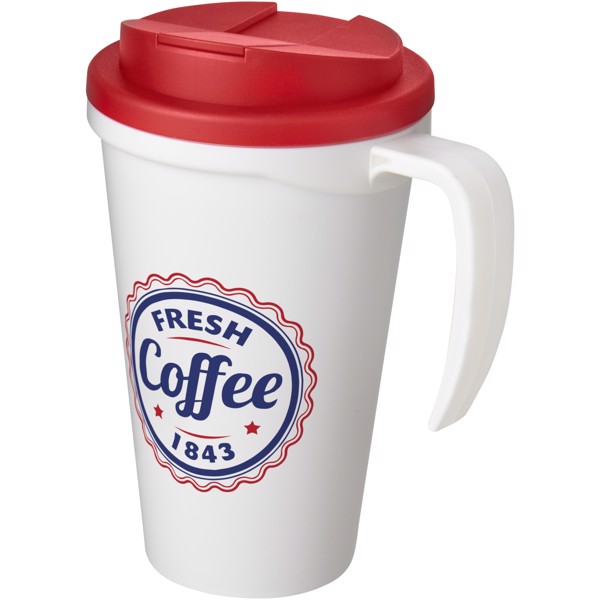 Termo hrnek Americano Grande 350 ml s  uzávěrem odolným proti rozlití - Bílá / Červená s efektem námrazy