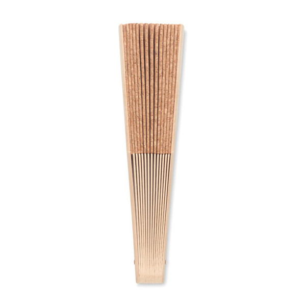 Wood hand fan with cork fabric Fanny Cork