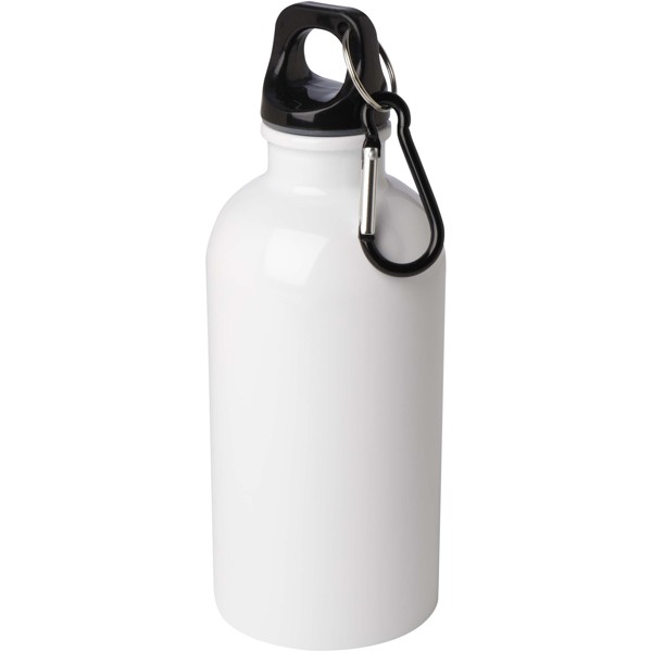 Oregon 400 ml RCS certified single wall stainless steel water bottle with carabiner - White