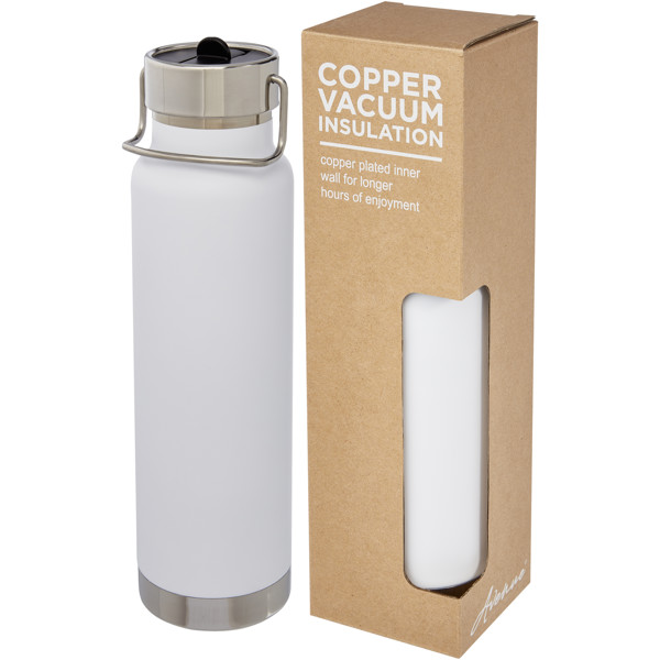 Thor 750 ml copper vacuum insulated sport bottle - White